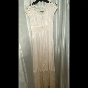 Ivory button front dress